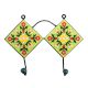 Lime Green Yellow Floral Tiles Hooks
